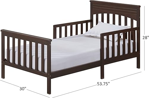 Miniatura 4 de Oxford Baby Harper - Cama infantil con estructura de madera con barandillas y cabecera plana, color marrón expreso
