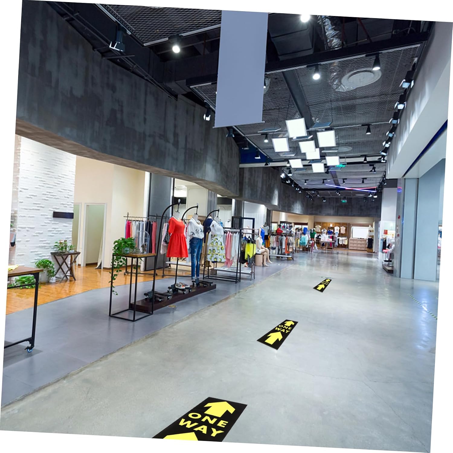 DOITOOL Distancing Floor Sign Kit 5pcs Directional Arrow Stickers Safety Floor Markers for Social Distancing