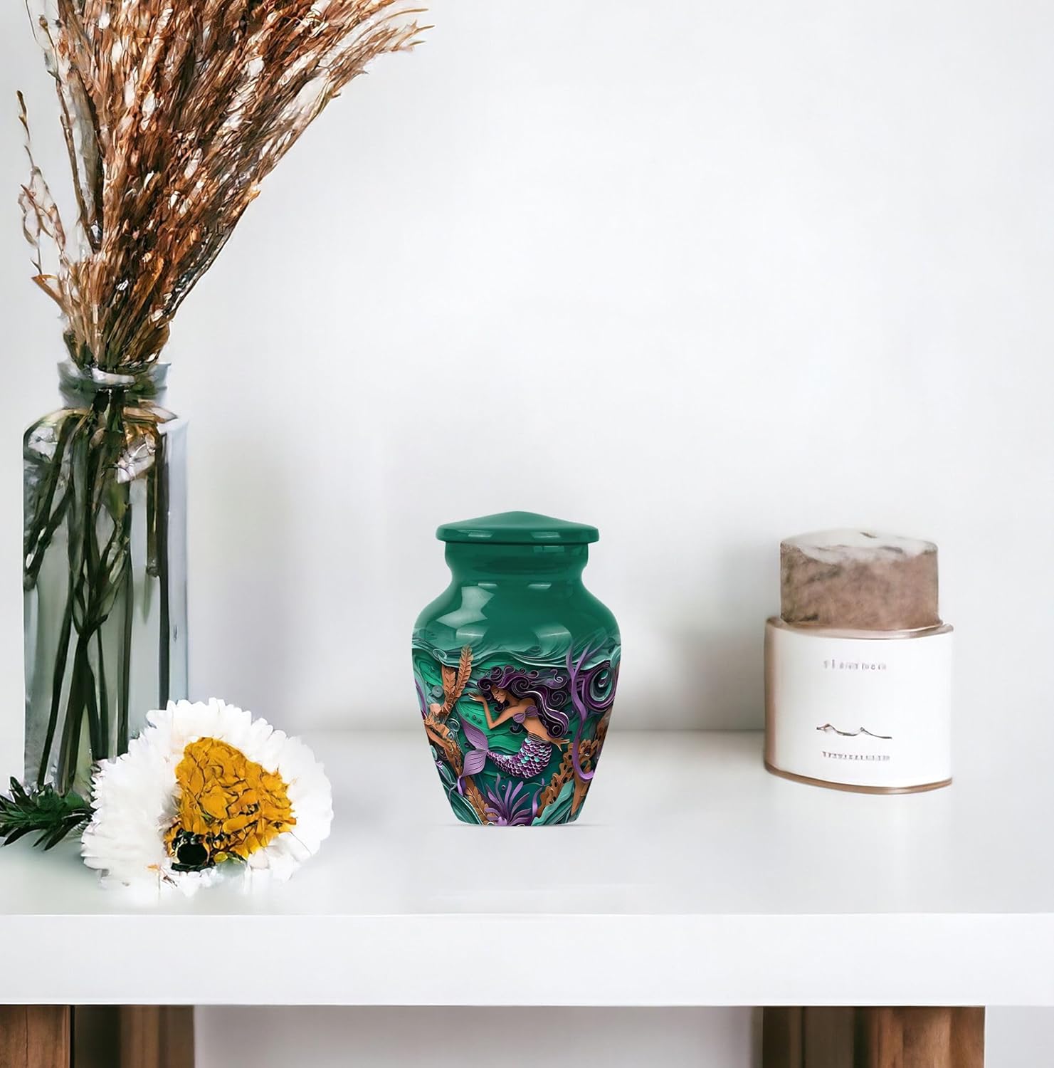 Mermaid Garden - Human Ashes Keepsake - Ash Urns For Humans - 3 Inch - Pack Of 1 - Small Urn For Ashes - Miniature Urns For Human Ashes - Urn For Ashes For Women - Cremation Urns For Burial