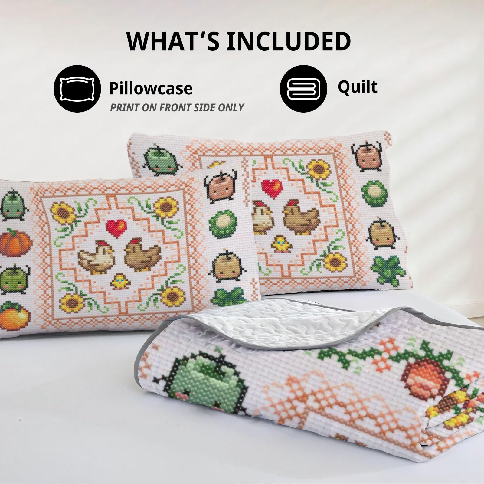 Allenjoy SC00094-007 Bettwäsche-Set für Doppelbett, Motiv: Landwirtschaft, Abenteuer, Bettwäsche, Bettbezug, Stoff, waschbar mit 1 Kissenbezug