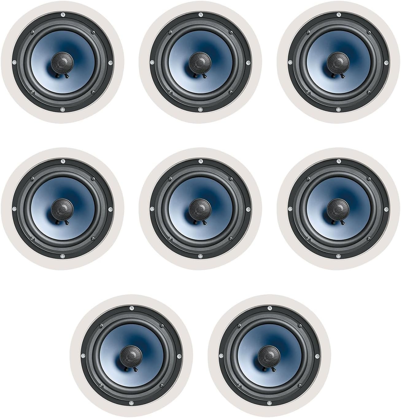 Polk Audio RC60i 2 Way in Ceiling Speakers - 8 Pack (White)