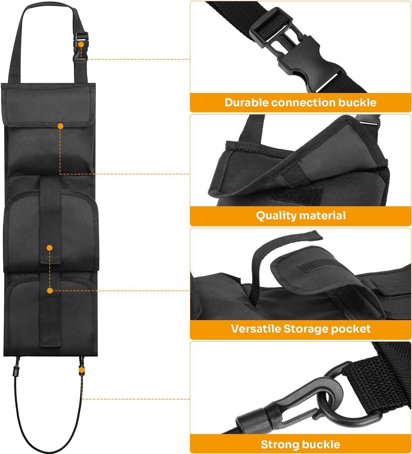 JOYTUTUS Seat Back Gun Rack, car Gun Sling Bag,Sling Storage Organizer with Pockets for Rifle Hunting,Compatible with Pickup/Trucks/SUV and More (2 Pack) : Sports & Outdoors