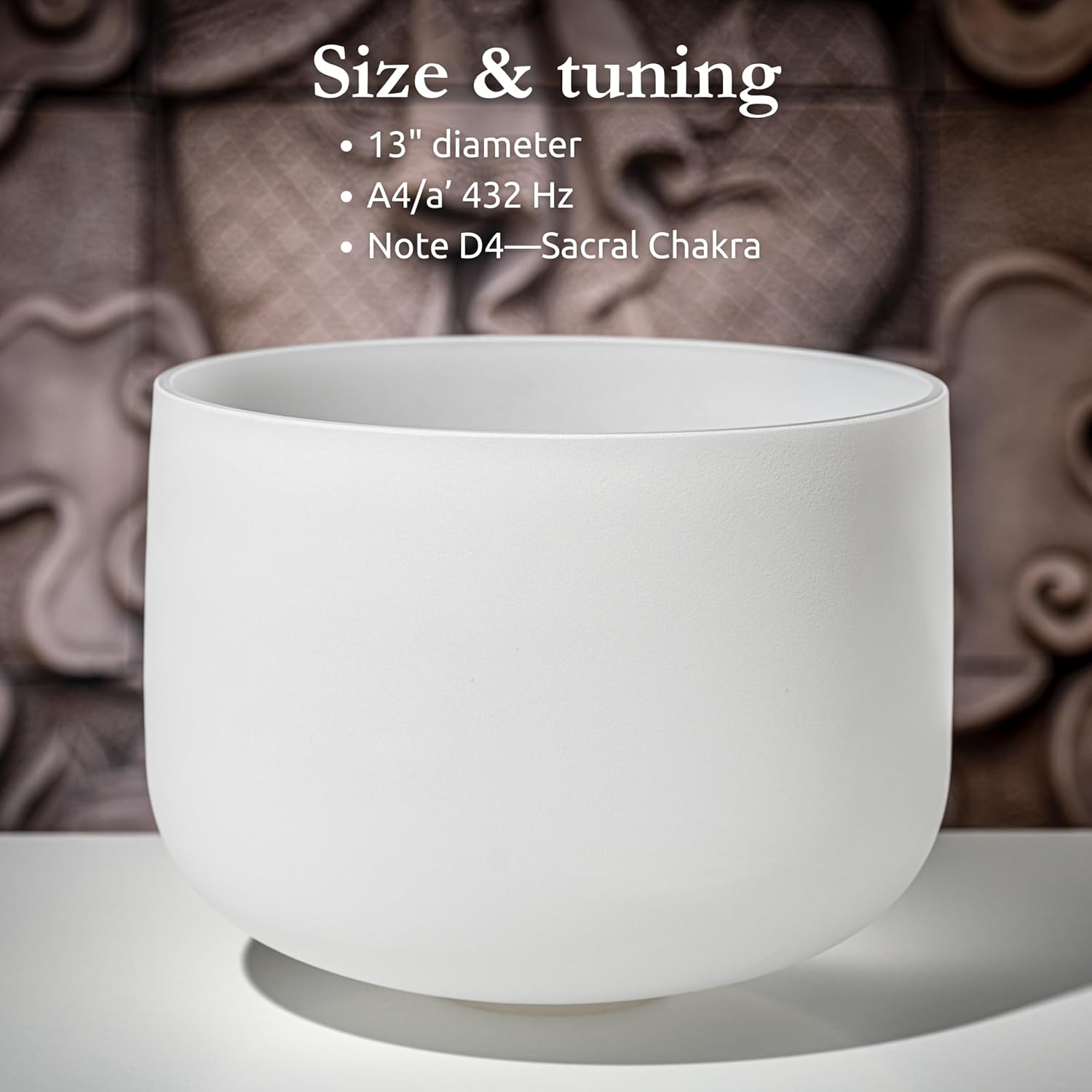 Meinl Sonic Energy Crystal Singing Bowl 13" D Note Sacral Chakra, High-purity Quartz — for Meditation, ASMR, Sound Therapy, Yoga