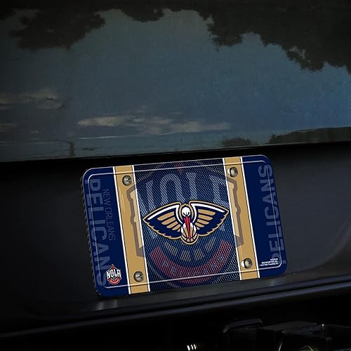 Miniatura 236 de Rico Industries Etiqueta de metal de baloncesto de la NBA de 6 x 12 pulgadas, ideal para camiones/coches/SUV