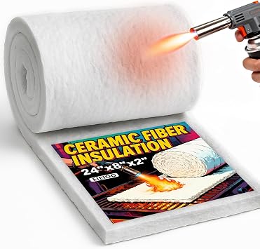 Ceramic Fiber Blanket for Wood Stove Baffles, Fireplaces 24x8x2