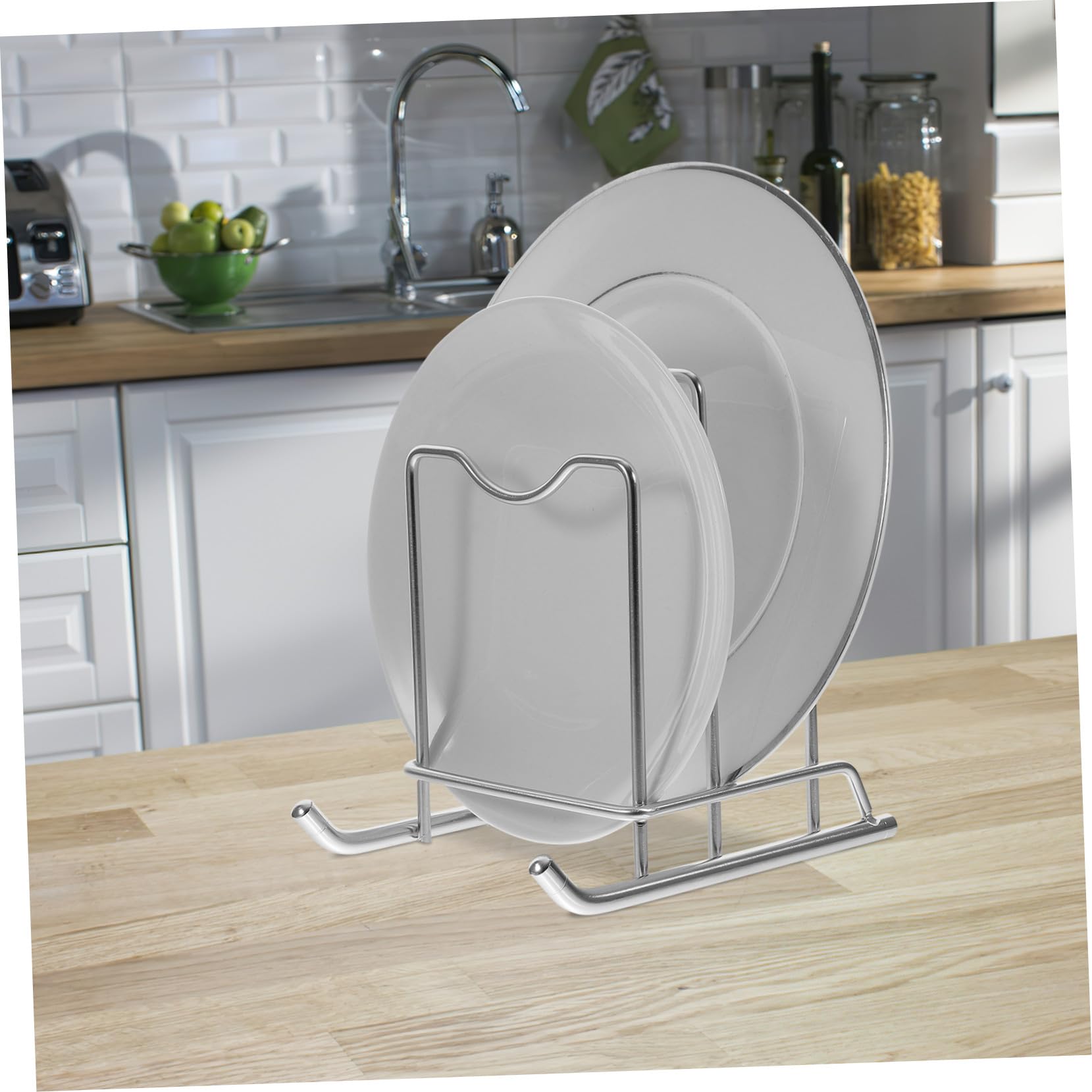 Mobestech Support de Rangement Double pour Planche à Découper et Couvercle de Casserole Organiseur Compact de Cuisine Pratique et Portable Style Scandinave Espace Optimisé