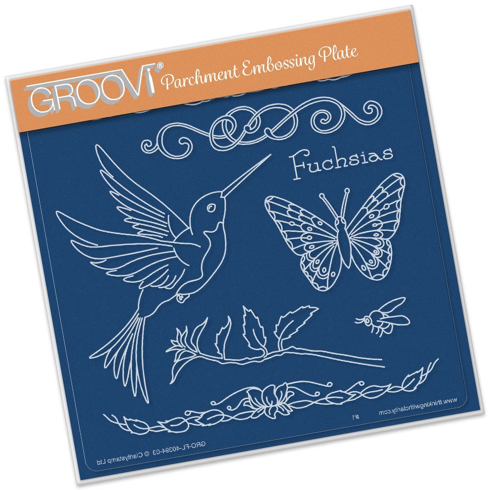 Clarity Stamps Jayne Nestorenko - Fuchsias Name Plate Groovi® Plate A5