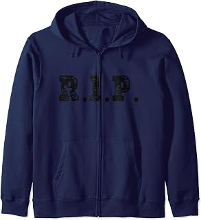 RIP R.I.P. Rest In Peace Death Dead Funeral Burial Cool Zip Hoodie