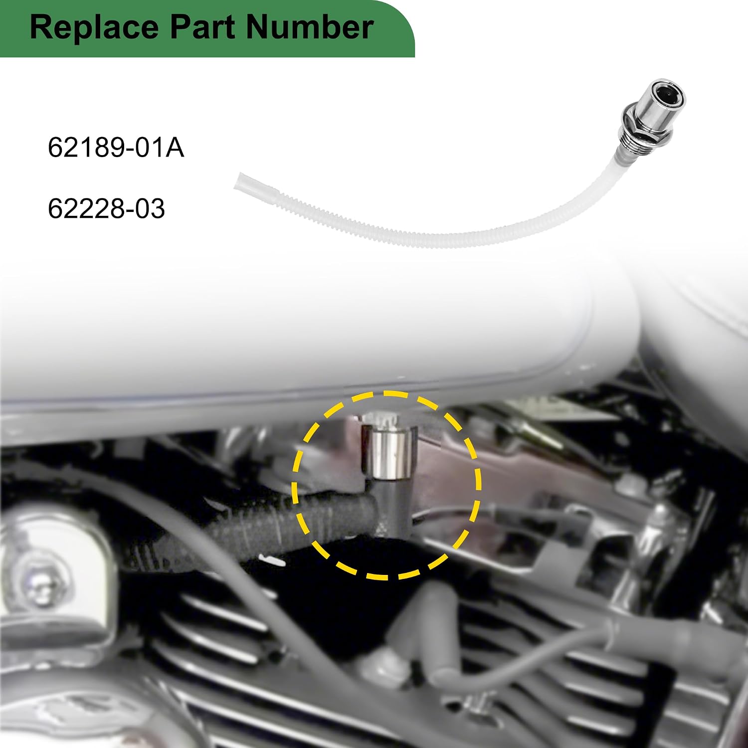 62189-01A Fuel Check Valve Assembly Fit for Harley Davidson Softail Fat Boy Heritage 2001-2007 Replace # 62228-03