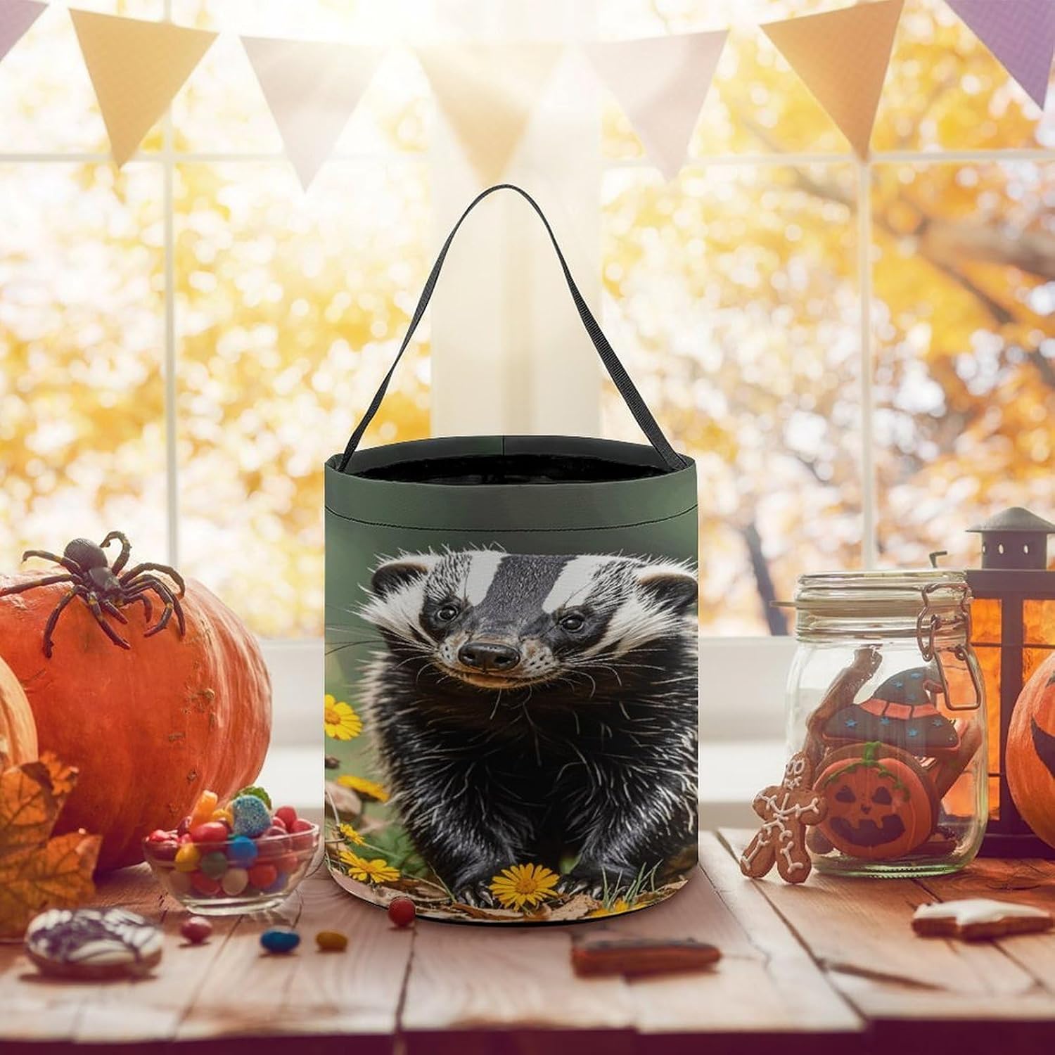 LLUTSNTH Cute Halloween Tote Treat Bag for Trick Or Treat image 5