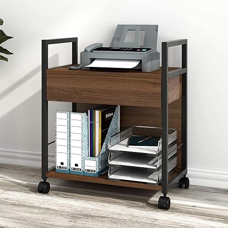 Amazon Co Jp Kingdely デスクワゴン プリンター台 サイドワゴン キャスター付き 4段 引き出し 幅45x奥行42x高さ66cm 机下収納 ファイル対応 大容量 スチールラック おしゃれ 北欧 サイドキャビネット サイドチェス 文房具 オフィス用品