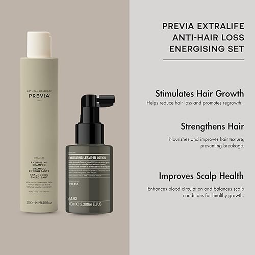 Miniatura 2 de Previa Extralife - Set energizante anti-pérdida de cabello, champú 8.45 Floz y loción sin enjuague 3.38 Floz