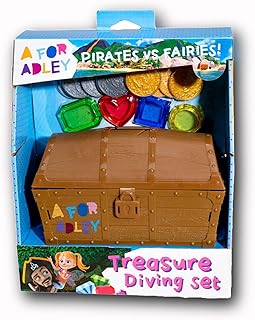 A for Adley Merch, Adley Toy Pirates vs Fairies Treasure Dive Chest for Boys and Girls for Water Toy Fun