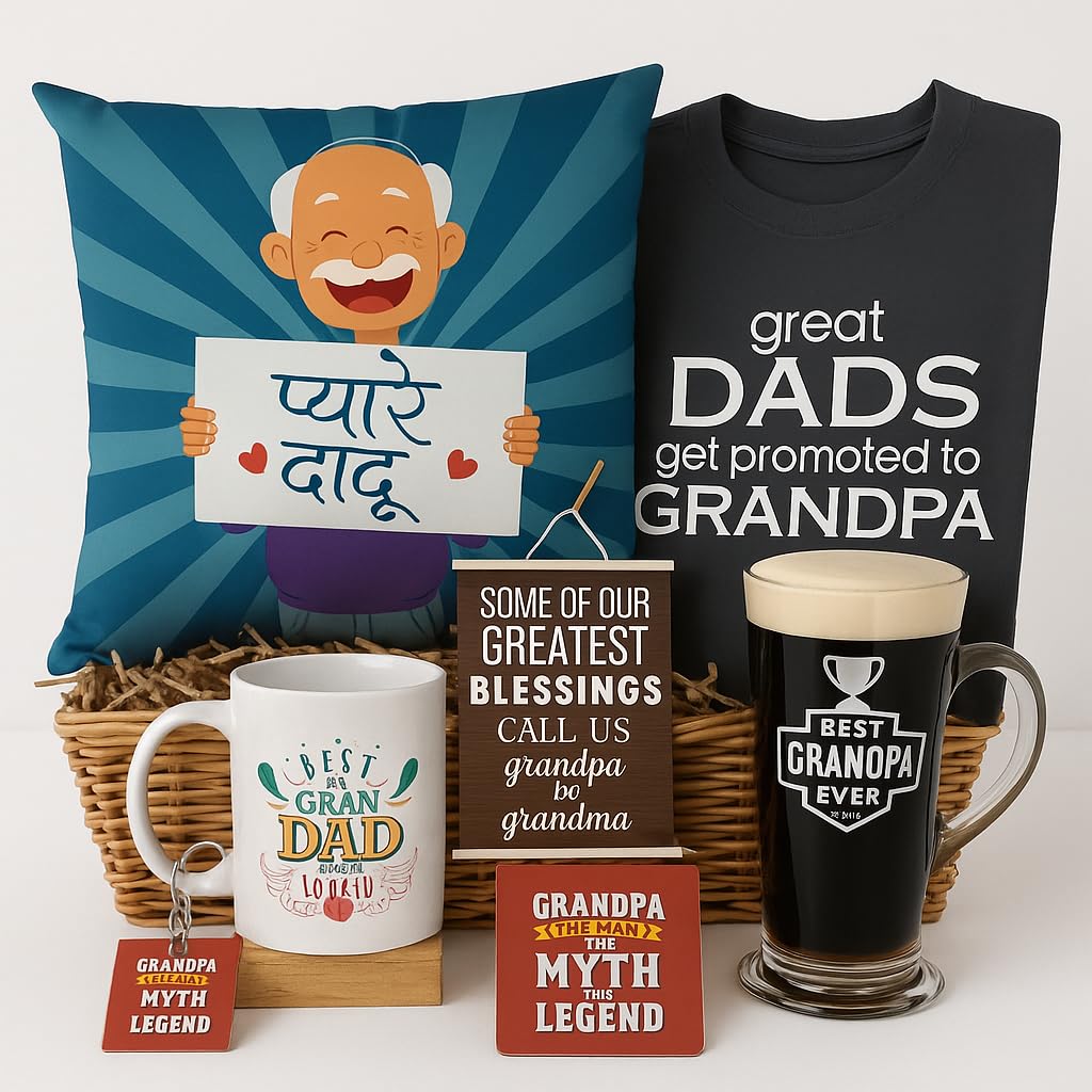 TheYaYaCafe® Grand Dad Gift Hamper | Perfect for Father's Day, Birthday, or Thank You Gift | Meaningful Present from Daughter and Son (Set of 9 Gifts)-image-40
