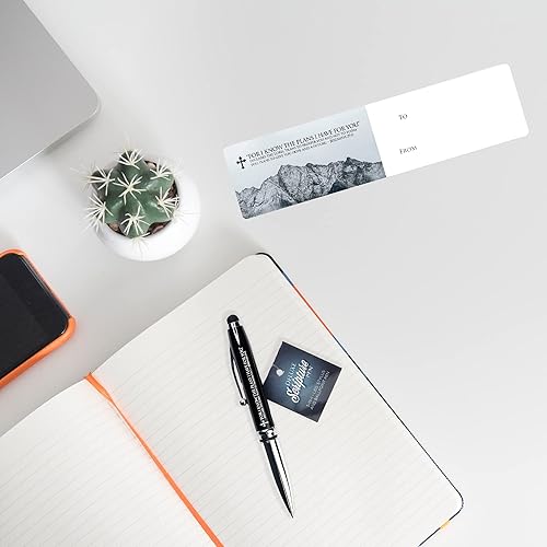 Miniatura 8 de For I Know The Plans - Bolígrafo de regalo cristiano con escritura grabada y luz LED, Jer 2911, bolígrafos de lujo con versículos bíblicos con lápiz