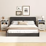 Yusong Table de chevet avec borne de recharge, 2 Tiroirs, Table d'appoint de canapés français blanc avec plateau de table amovible, Verrouillage intégré pour chambre à coucher, bois