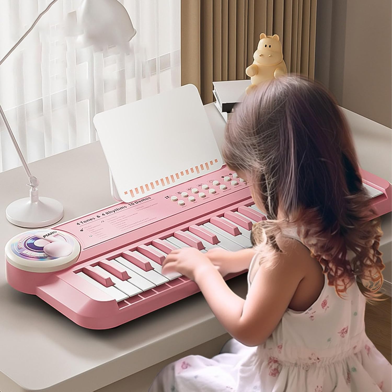 37 Keys Kids Piano, Portable Electronic Keyboard with Microphone and Multiple Sounds for Beginners and Early Learners