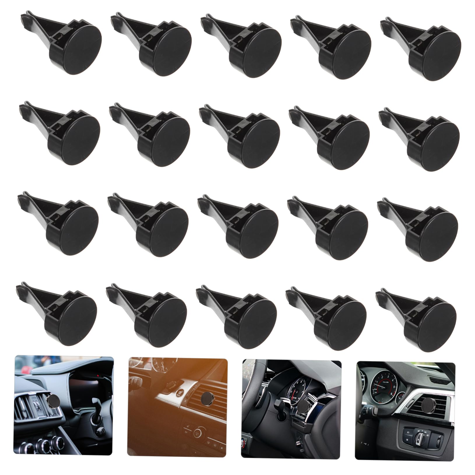 OUNONA Clip Profumatori Auto per Ventilazione, Accessorio Auto Nero in Plastico Presa Ferma e Design Semplice, per Vacanze Estive, Confezione da 100 Pezzi