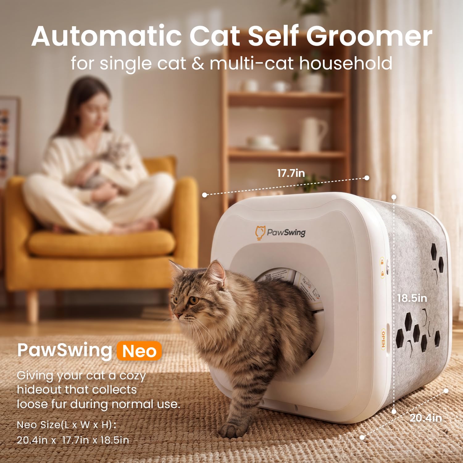Amazon.com : PawSwing Neo Cat Self Groomer with Imitation Cat