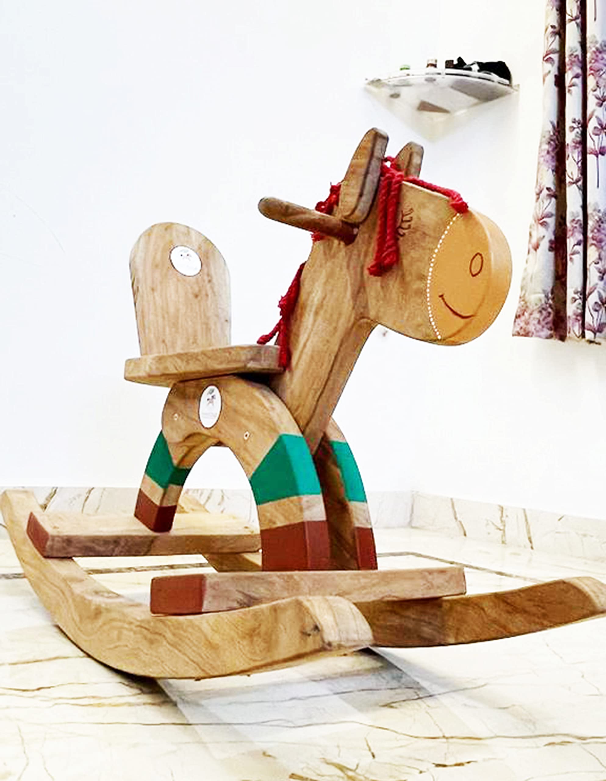 Neemtoys® Pure & Solid Neem Wooden Rocking Horse - Durable & Long-Lasting, Perfect for Kids Aged 1 to 5 Years, Classic Design Promoting Balance & Fun Play, Crafted to Last for Decades 1