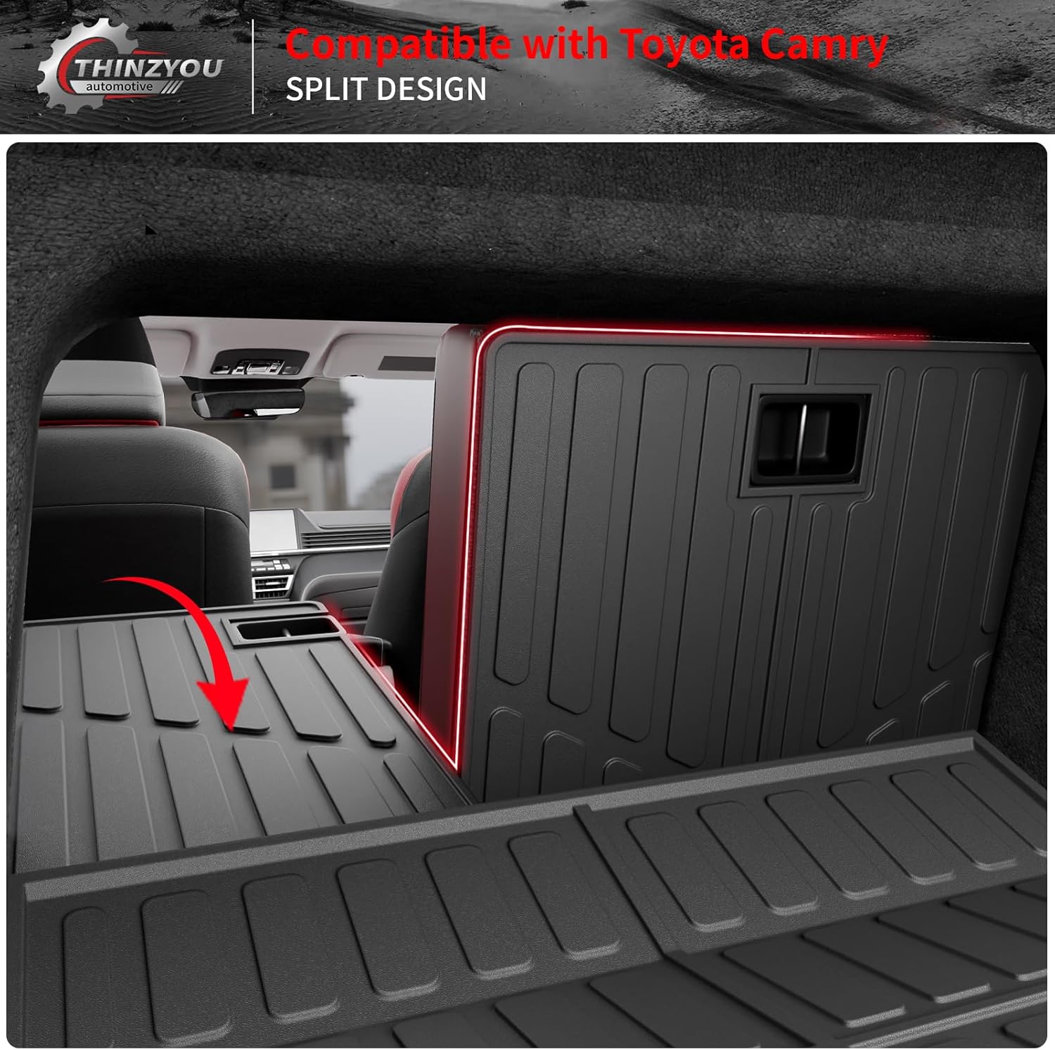 Floor Mats Compatible with 2025 2026 Toyota Camry (Include Hybrid) Cargo Mat Trunk Mat Cargo Liner Back Seat Cover Protector All Weather Camry Accessories (Floor Mats+Trunk Mat+Backrest Mats) - Image 6