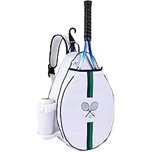 Rejolly Tennis Racket Sling Bag for Women Men Quilted Water Resistant Racquet Cover One Shoulder Crossbody Bag for 2 Tennis Rackets, Pickleball Paddles, Badminton Racquet