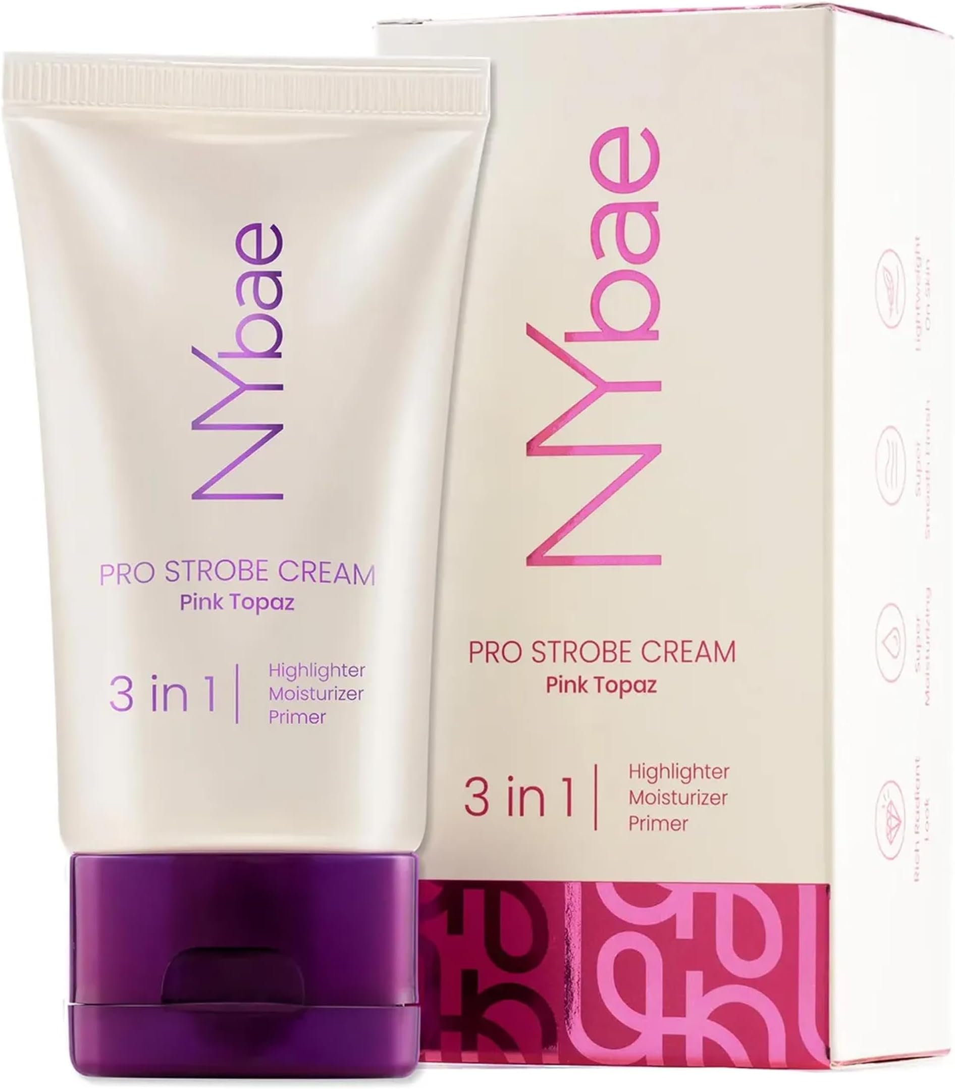 PRO Strobe Cream - Pink Topaz (30g) | Primer + Highlighter + Moisturizer | Flawless Dewy Makeup | Best Suited For Normal To Dry Skin | Instant Radiance | Illuminating & Glowing Makeup Base