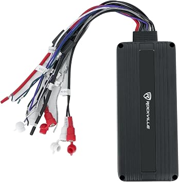 Rockville ATV420 V2 500W 4-Channel UTV/Motorcycle Amplifier, IP65 Waterproof, Bluetooth, Compact Design, Crossover Controls, Perfect for ATVs/UTVs/Motorcycles