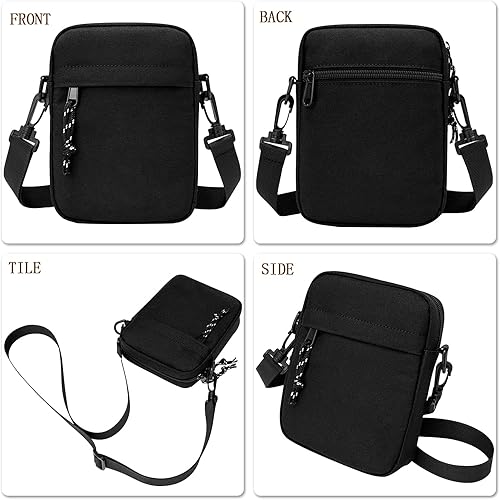 Miniatura 5 de Bolsos cruzados pequeños, bolsa de hombro de nailon para mujeres, hombres, bolsas de mensajero de viaje para teléfono, monedero pequeño