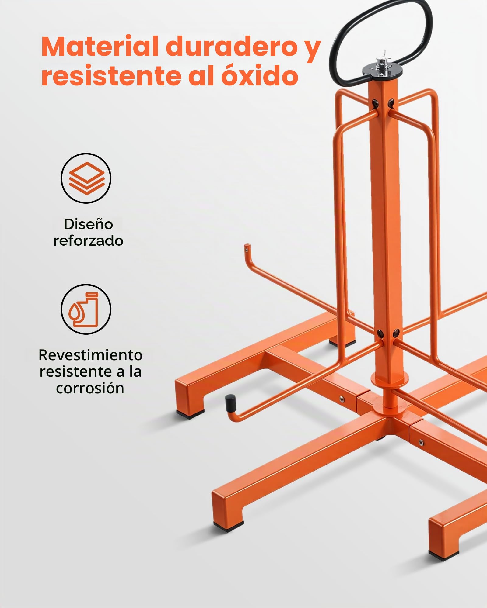 VEVOR Dispensador de Cables para Montaje en Suelo o Montante, Portacarretes de Alambre con Asa Metálica Antideslizante para Transporte de Cableado y Ojal Giratorio para Uso Eléctrico, Industrial