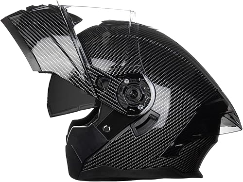 Miniatura 5 de Casco modular de motocicleta con diseño abatible, aprobado por DOT con visera extra transparente, cascos de motocicleta de cara completa