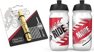 KOM Cycling Tire Repair Tool (Yellow) + 2X Ride More Water Bottles