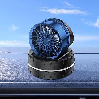 Wheel Car Solar Energy Air Freshener, Car Air Purifier Dashboard Ornament, Car Rotating Perfume Aromatherapy Diffuser, Automotive Interior Scents Decoration for Car Office Home (Blue)