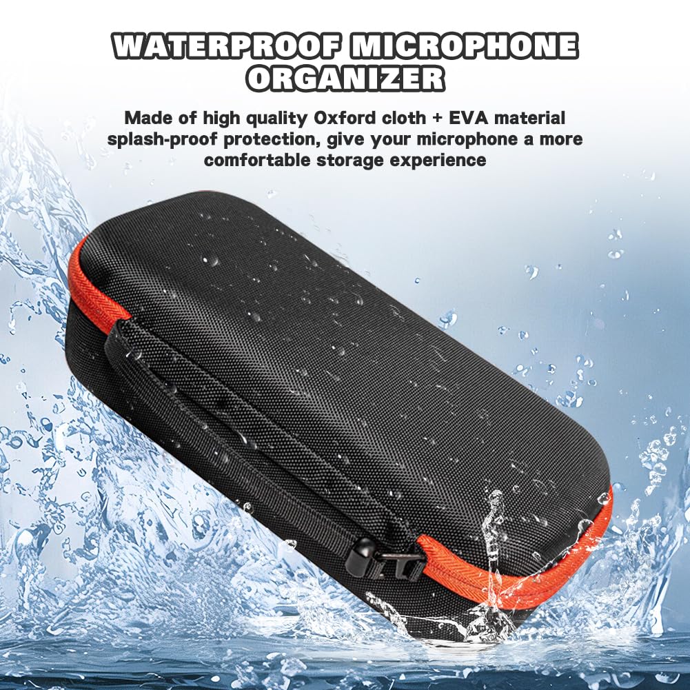 Étui Rigide EVA pourJBL PartyBox Wireless Micros - Boîte de Stockage Antichoc avec Poignée, Sac de Transport Étanche Protecteur pour Microphone, Organisateur Durable (Noir)