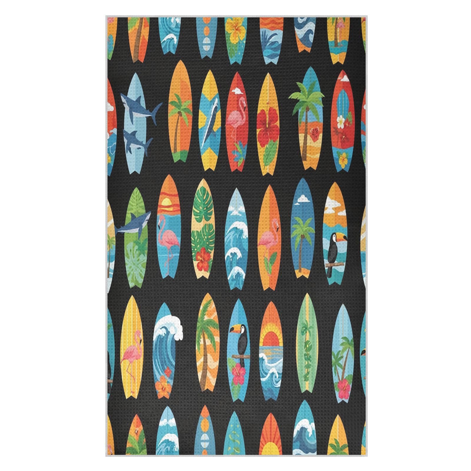 BURSTDDY Surfboard Kitchen Towels,Absorbent Dish Towels 1 Pack