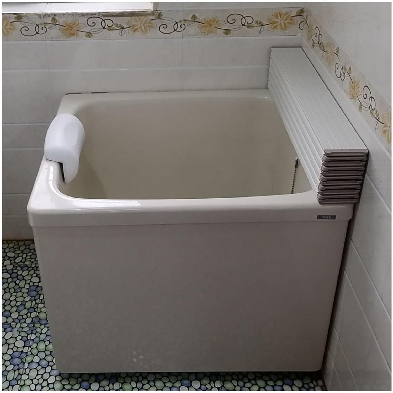 Bathtub Tray Folding Insulation Bathtub Cover Shutter Bath Lid Polypropylene Bath Tub Tray, 1cm Thickness Waterproof Dustproof Board for Milk Baths Spa, Bearing 10kg Multifunctional(120cmx75