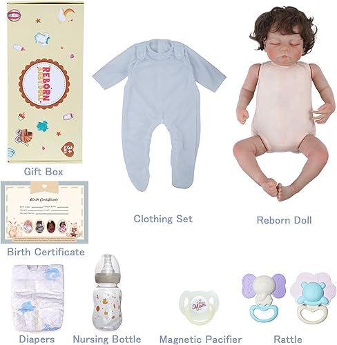 Miniatura 6 de ADFO Muñecas realistas de bebé recién nacido, 20 pulgadas, de vinilo suave de cuerpo completo, realista, muñeca de bebé recién nacido,