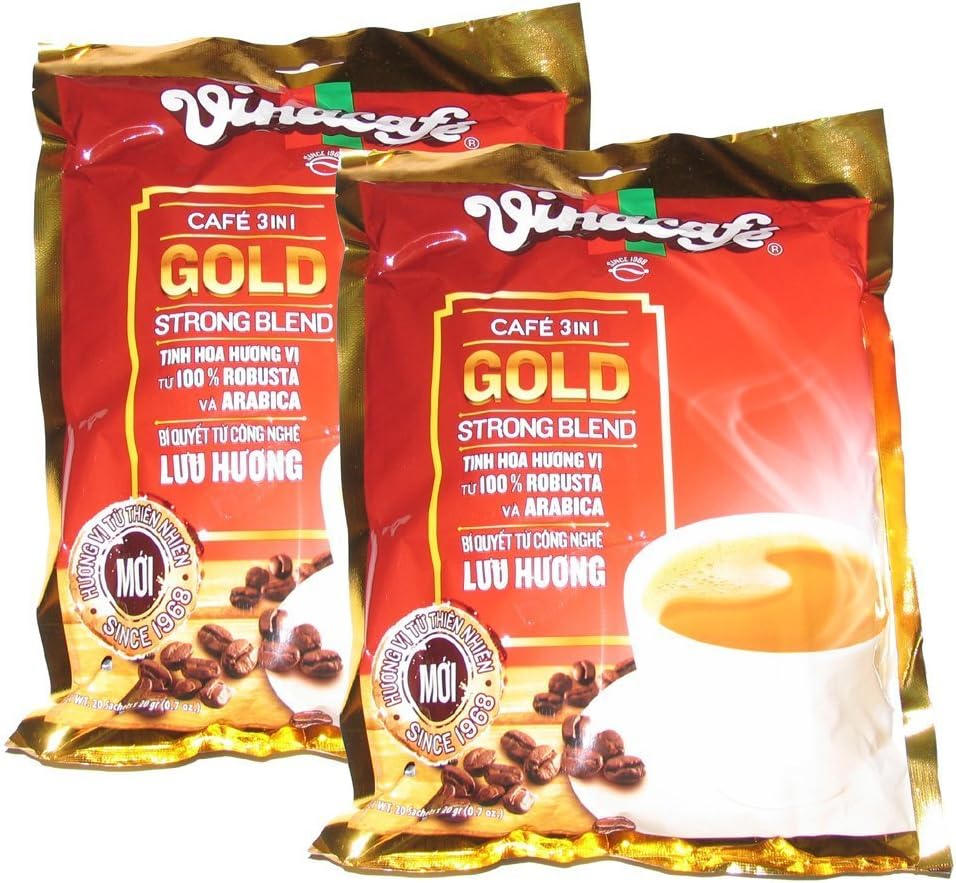 Vinacafe 3 in 1 Instant Coffee Mix Strong Blend 2-Pack (40 sachets total)