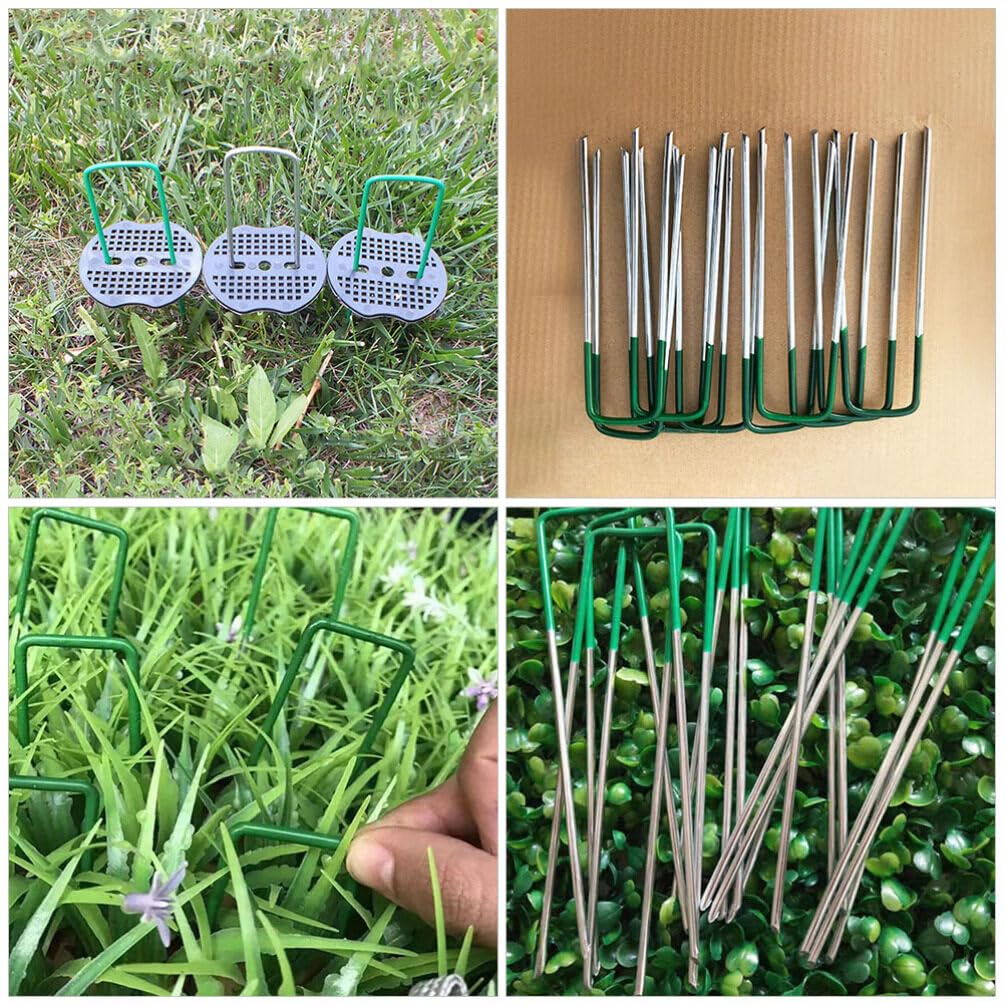 Piquets de Jardin Métalliques en U 50 Pièces en Fil Galvanisé