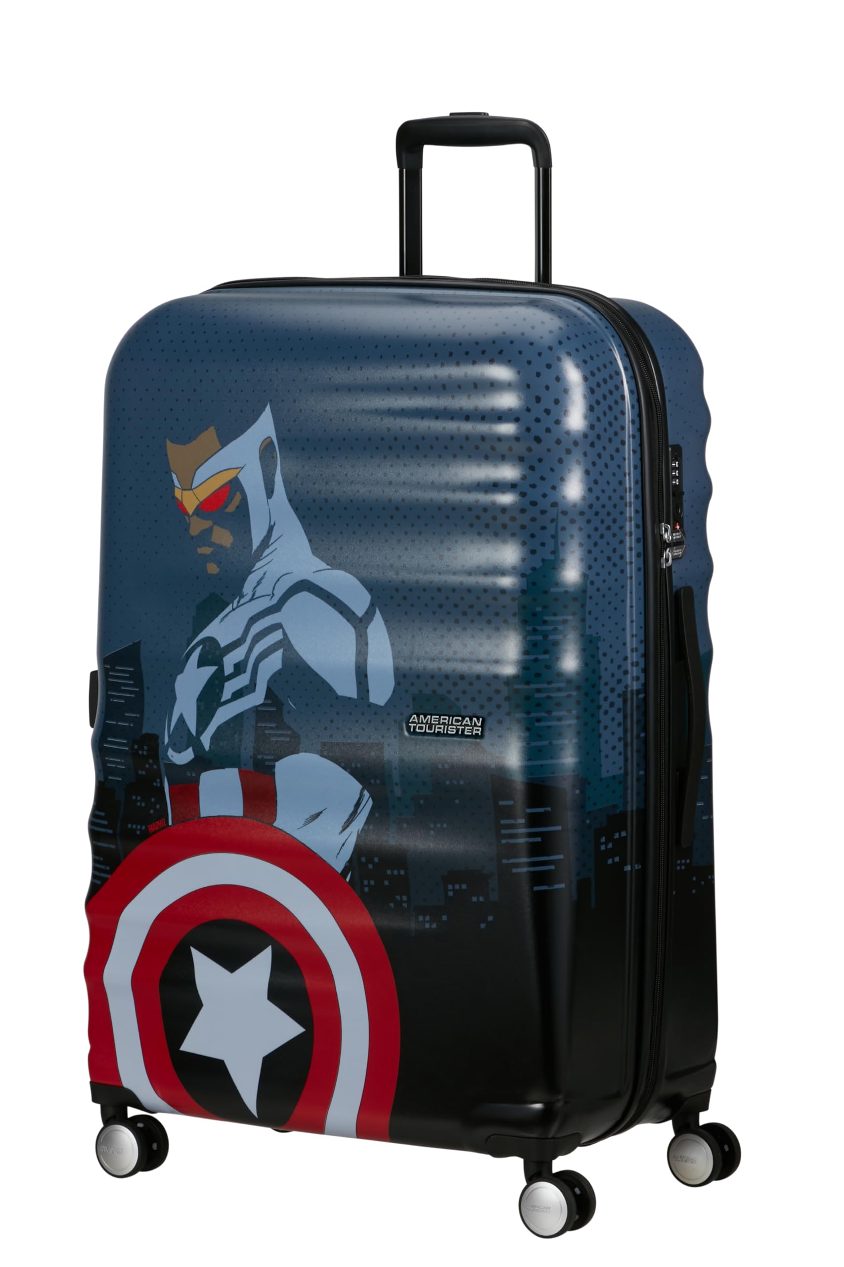 American Tourister Marvel Legends FL Spinner L Suitcase, 77 cm, 96 L, Multicoloured (Captain America City), Captain America City, Koffer (77 cm - 96 L), Suitcase