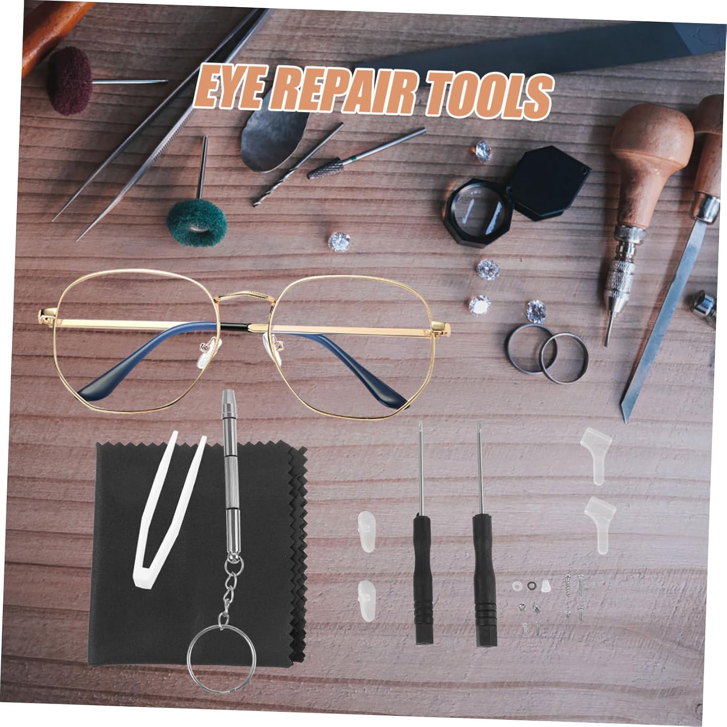 5sets Comprehensive Eyeglass Repair Kit Includes Screws Nose Pads and Repair Tools