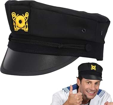 Amazon.com: NOLITOY Captain Hat for Men Women Fashion Black Sailor