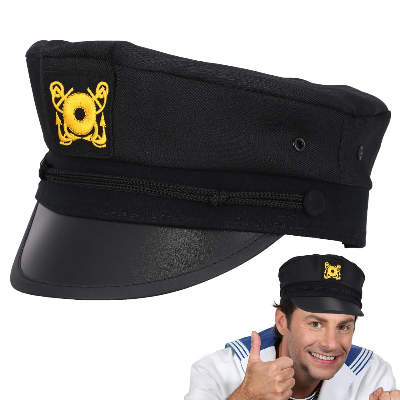 Amazon.com: NOLITOY Hat Black Polyester Embroidered Captain