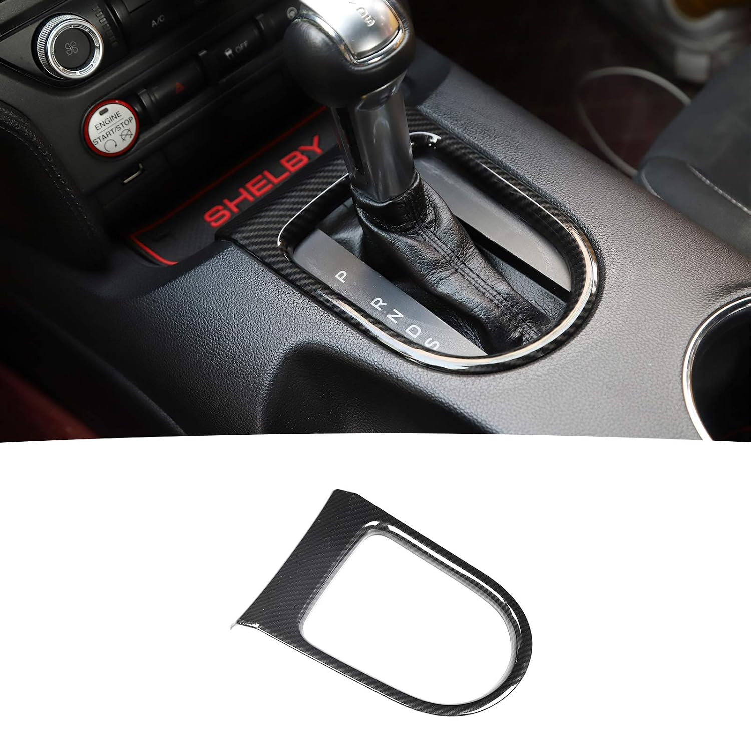 RT-TCZ Shift Lever Frame Cover Interior Trim Sticker Accessories for Ford Mustang 2015 2016 2017 2018 2019 2020 (Carbon Fi... - Review, Price and Buying Guide