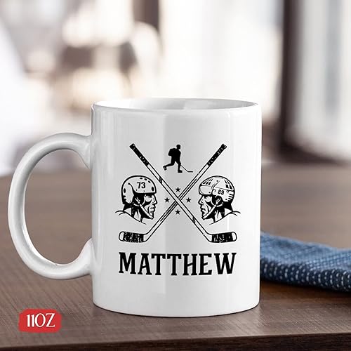 Miniatura 4 de Taza de hockey, taza de hockey personalizada, taza deportiva personalizada con nombre, taza de café de hockey, regalo para los amantes del hockey,