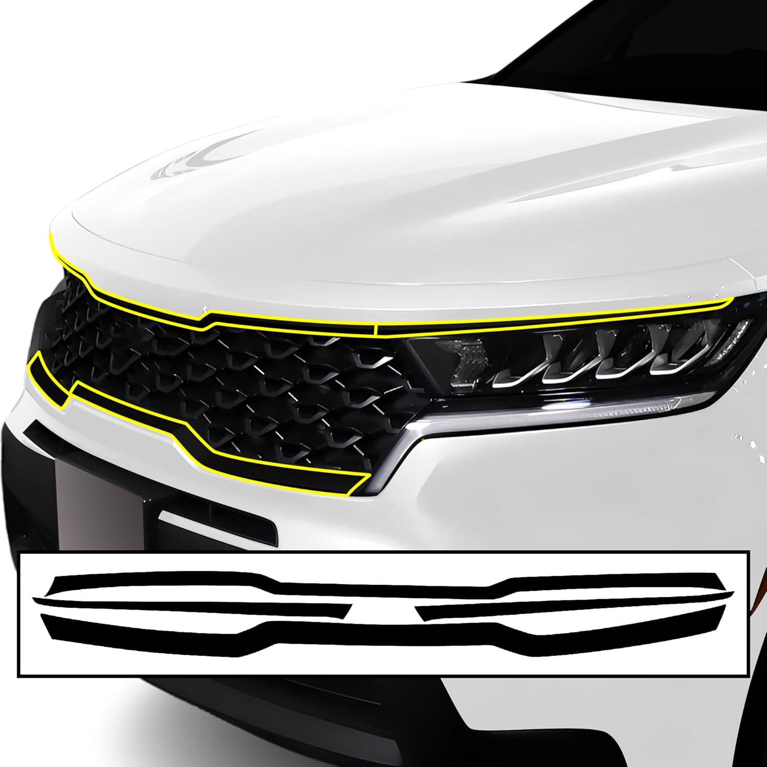 BOGAR TECH DESIGNS for Kia Sorento 2021-2026 Side Window Chrome Delete – Precut Vinyl Trim Overlay, Gloss Black Blackout Appearance