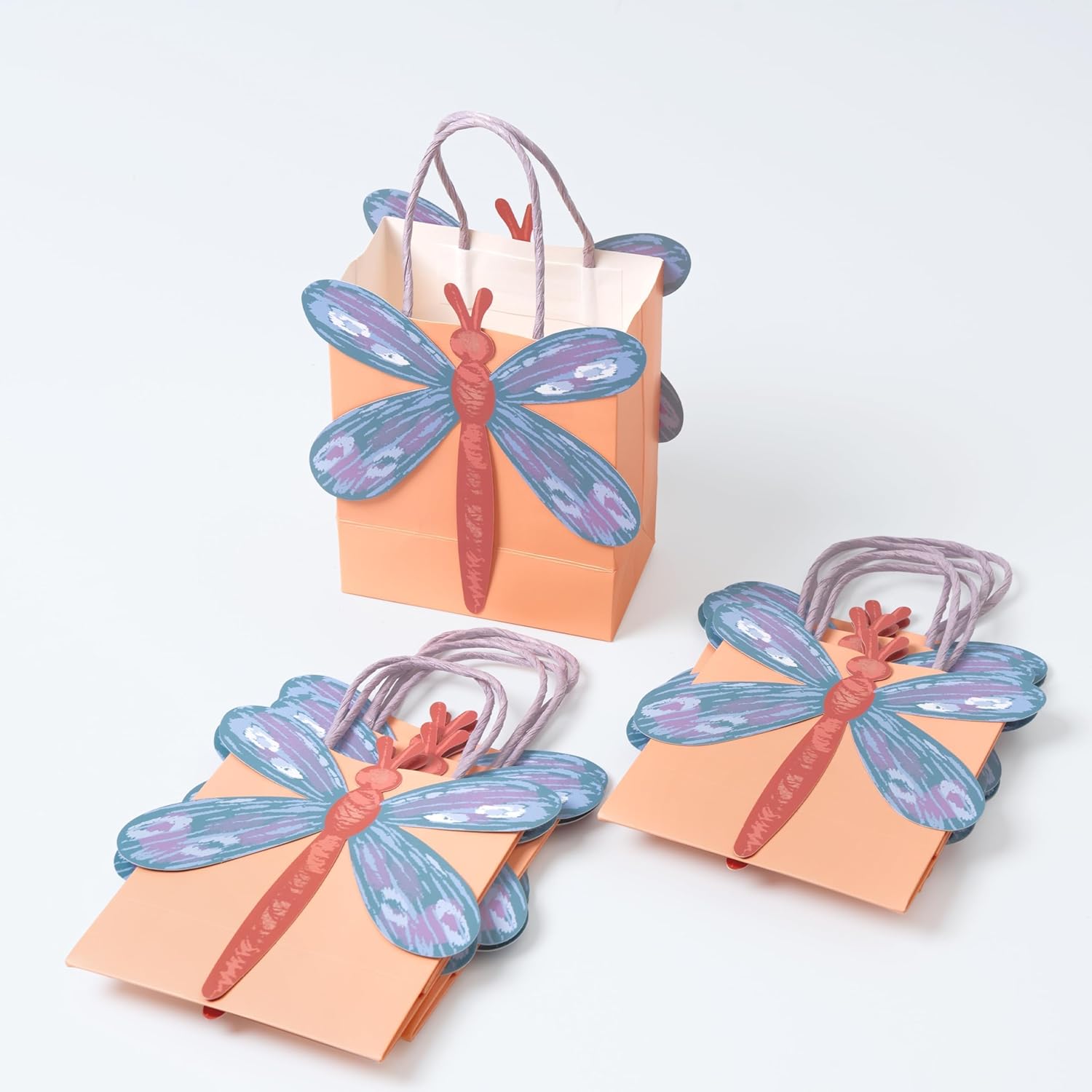 Cheerland Pastel Dragonfly Gift Bags Cute Dragonfly Party Favor Bags Garden Party Decorations Fairy Tea Party Decor Kids Birthday Goodie Bag Baby Shower Birthday Treat Bag 8pcs - Image 3