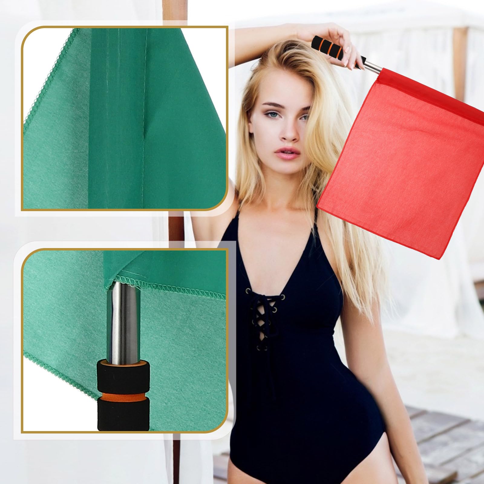 DECOMELODY Banderas de Árbitro Deportivas 5 Piezas Poliéster Colores Surtidos para Señalización Manual Uso en Atletismo y Tráfico Mango Cómodo Espuma — view 8