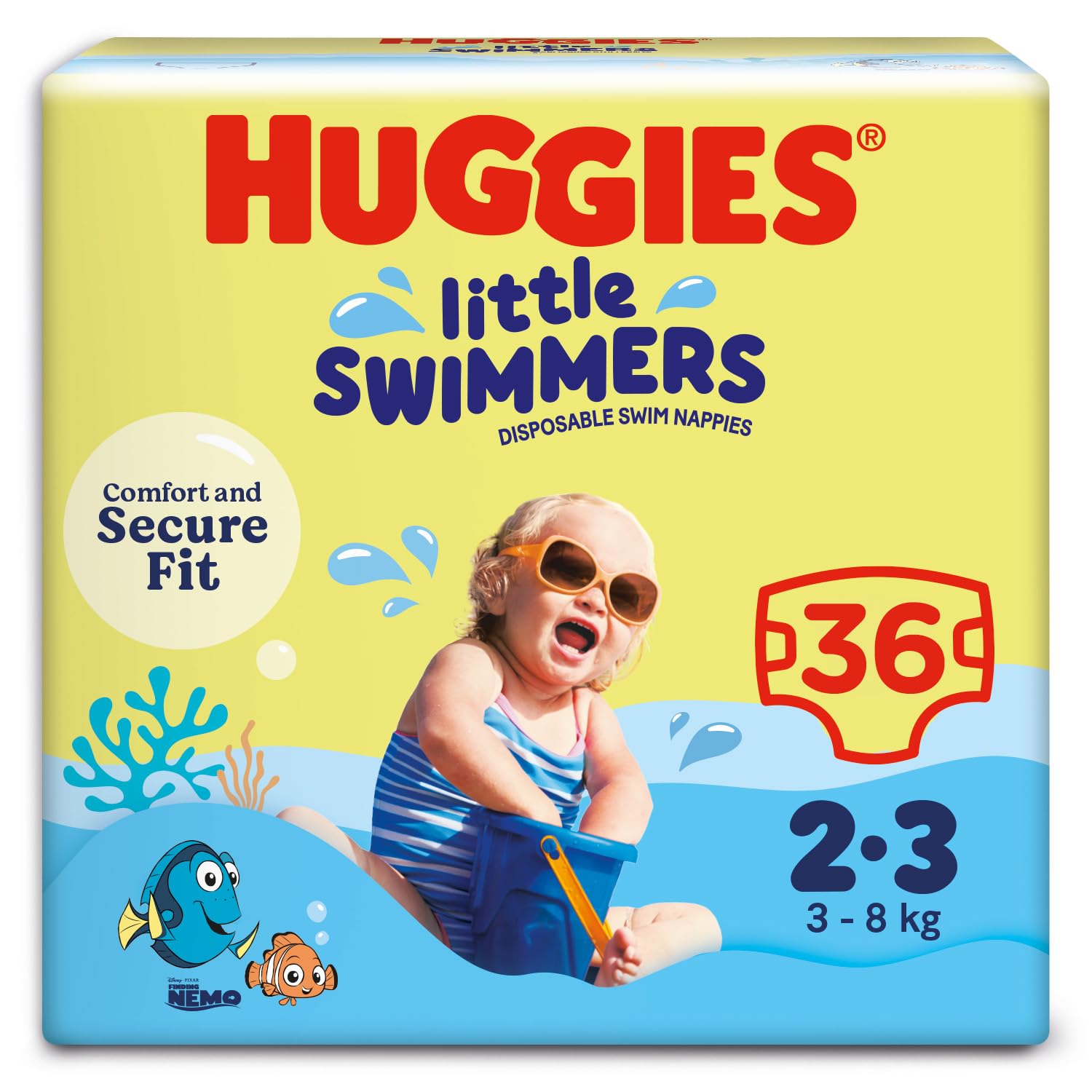 Huggies Little Swimmers Einweg-Schwimmwindeln, Größe 2-3 – 36 Hose Total