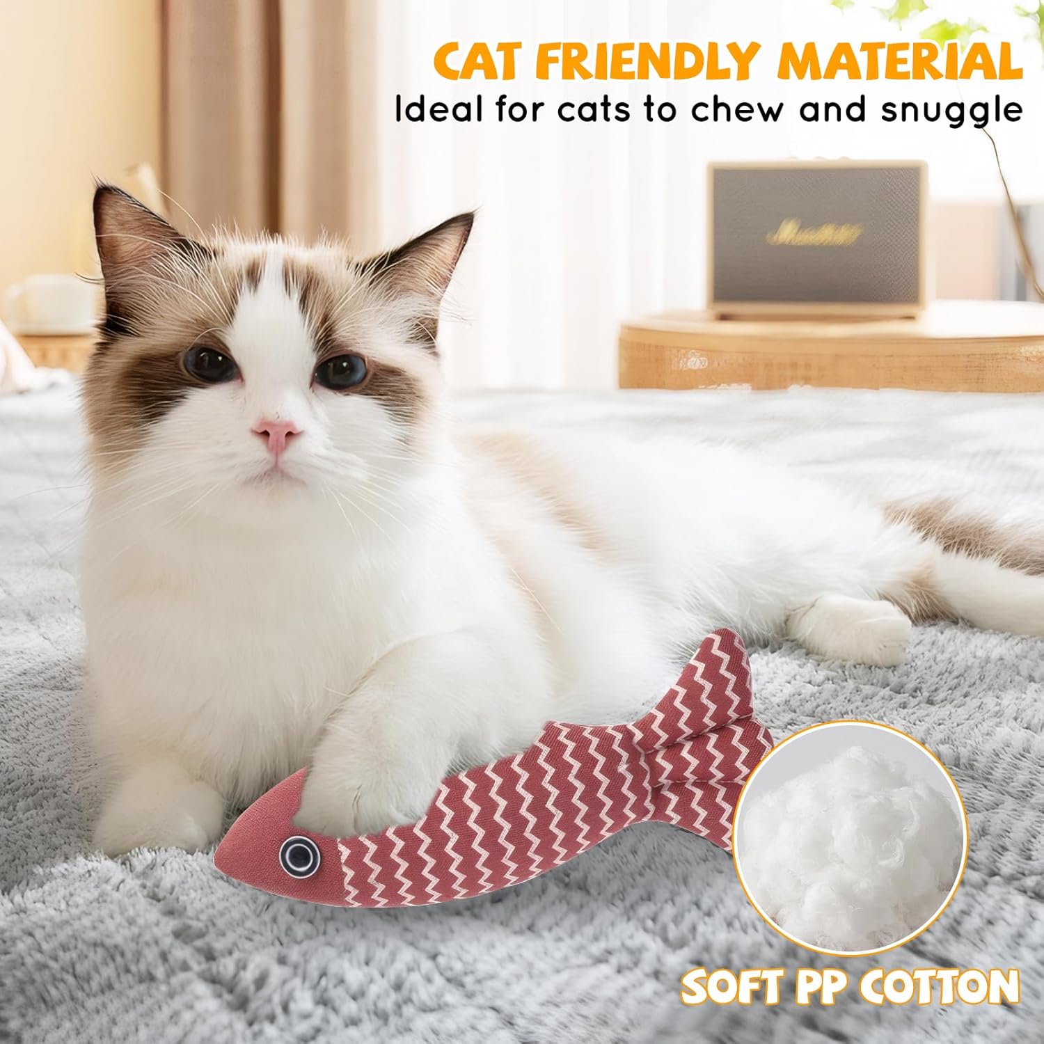 Kemowi 3pcs Catnip Toy, Fish Cat Toys For Indoor Cats Adult, Soft Linen Chew Toy, Kitten Teething Catnips Toy, 3 Color Fish Shaped Cat Interactive Toy, Red Navy Yellow 4 71U2EozFe2L. AC SL1500